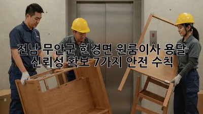 전남 무안군 현경면 원룸이사 용달 신뢰성 확보! 7가지 안전 수칙 💯